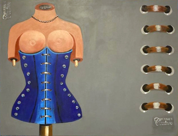 O Manequim, 2022 Série O Feminino, Acrílica e colagem sobre tela 70 x 90 cm